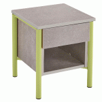 CHEVET 1 TIROIR ALBA COLORIS BÉTON/ANIS - MANUTAN COLLECTIVITÉS