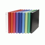 CLASSEUR REMBORDÉ POLYPROPYLÈNE 4 ANNEAUX 15MM - A4 - COULEURS ASSORTIES - LOT DE 20