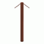 POTELET CARREFOUR Ø76MM CHAINES 2 ANNEAUX ZINC ASPECT CORTEN - PROCITY