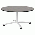 TABLE MALIBU Ø 120 T3 PC STRA ANTIB BÉTON F186/NOIR BLC 9016