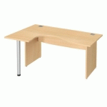 BUREAU COMPACT EXCELLENS L 160 CM RETOUR GAUCHE PIÈTEMENT PLEIN HÊTRE