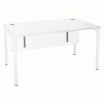 BUREAU DROIT SQUADRA L 140 X P 80 CM PLATEAU BLANC PIÈTEMENT BLANC