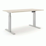 BUREAU RÉGLABLE ALUFORCE PRO 140 M - 160X80CM - ARGENT CHÊNE - ACTIFORCE