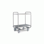 CHARIOT DE SERVICE RENFORCÉ EN INOX HUPFER - 2 PLATEAUX 1000 X 600 MM