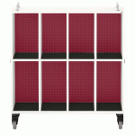 MEUBLE BAS SHIFT+ LANDSCAPE MÉLA POUR CARTABLES 8 CASES - BLANC - ROUGE SANG - MANUTAN COLLECTIVITÉS