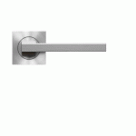 POIGNÉES DE PORTE SUR ROSACES CARRÉES ER 58Q BOSTON - INOX SATINÉ - BEC DE CANE KARCHER DESIGN