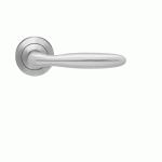 POIGNÉES DE PORTE SUR ROSACES RONDES SÉRIE ER 24 CORFU - INOX SATINÉ - BEC DE CANE KARCHER DESIGN