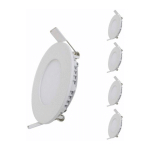 SILAMP - SPOT LED EXTRA PLAT DOWNLIGHT ROND 6W BLANC (PACK DE 5) - BLANC FROID 6000K - 8000K BLANC FROID 6000K - 8000K