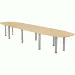 TAB. CONF. ELGA PIED TUBE 480X113 CM PLT STRATIFIÉ HÊTRE/ALU - MBA