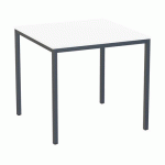 TABLE À MANGER VERSYS AVEC BASE ANTHRACITE RAL 7016 80 X 80 X 743 CM BLANC