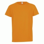 TEE-SHIRT PERSONNALISABLE TECHNIC PES ENFANT ORANGE FLUO