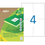 AGIPA 101193 ETIQUETTES BLANCHES RECYCLÉES MULTI-USAGE 105 X 148,5 MM - BOÎTE DE 400