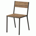 CHAISE TORONTO ASS/DOS PIN VIEILLI VEINÉ / ACIER ANTHRACITE - JAYSO