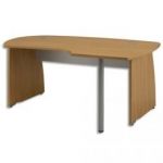 GAUTIER BUREAU PLAN CONVIVIAL DROIT PIED MÉTAL TWIN NOYER - DIMENSIONS : L180 X H74 X P80 CM