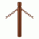 POTELET AGGLO Ø102 MM CHAINES 2 ANNEAUX - ZINC ASPECT CORTEN - PROCITY