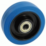 ROUE CAOUTCHOUC BLEU - 125 MM - 250 KG - ROULEMENTS À ROULEAUX INOX AVL
