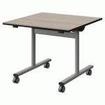 TABLE MALIBU RAB. 80X80 T4 DL ST ANTIB ACACIA/NOIR GRIS 9006