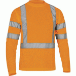 TEE SHIRT STAR HV MANCHES LONGUES MAILLE PIQUEE POLYESTER - DELTAPLUS