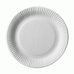 100 ASSIETTES PAPSTAR, CARTON « PURE » RONDES Ø 23 CM BLANC