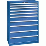 ARMOIRE 10 TIROIRS 1023X572X1450MM-CHARGE 200KG-BLEU FLUO - LISTA