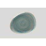 ASSIETTE COUPE PLATE TRIANGULAIRE BLEU PORCELAINE 28X22,6 CM RAKSTONE SPOT