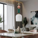 LINDBY SUSPENSION YSORIA, GRIS/ROSE/VERT, CÉRAMIQUE, Ø 16 CM