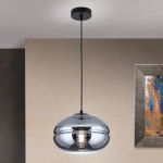 ORION SUSPENSION RICHARD, MÉTAL NOIR, VERRE FUMÉ