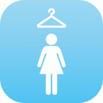 PLAQUE SIGNALÉTIQUE EN DRAPEAU PLEXI - VESTIAIRE FEMME (BLEU CLAIR)