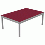 TABLE CARÉLIE MOB 120X80 T1 STRA POLYURÉ. CERISE GRIS/9006 - MOBIDECOR