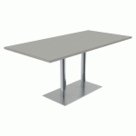 TABLE MENORCA 160X80 T6 STR ALAISÉ GRIS PERLE GRIS/CHROMÉ - MOBIDECOR