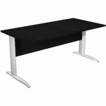 BUREAU DROIT PIEDS L EN MÉTAL FAST - 160 CM - NOIR - ALU