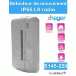 DÉTECTEUR DE MOUVEMENT EXTERIEUR 2X12M- SPECIAL ANIMAUX - FAÇADE - IP 55 - S145-22X - LOGISTY HAGER - PILE LITHIUM FOURNIE