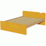 LIT TÊTE ET PIED DÉCO SOMMIER AGGLO 140X190CM IDENTITÉ ARGENT/ORANGE - MANUTAN COLLECTIVITÉS