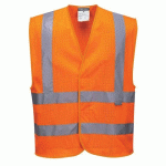 LOT DE 5 - PORTWEST C370 GILET HV MAILLE ORANGE - TAILLE S/M