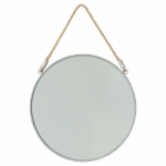 ATMOSPHERA - MIROIR À SUSPENDRE EN MÉTAL ROND 37CM GRIS