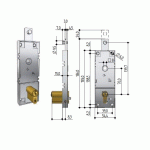 SERRURE DE PORTE BASCULANTE POINT HAUT À CYLINDRE EUROPÉEN - PREFER - PREB56108100200