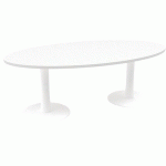 TABLE DE RÉUNION OBLONG 200CM PIED TULIPE BLANC/BLANC - QUADRIFOGLIO