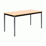 TABLE POLYVALENTE RECTANGLE - L. 140 X P. 70 CM - PLATEAU HETRE - PIEDS GRIS