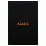 BLOC AGRAFÉ RHODIA N°19 21X31,8 CM 80 FEUILLETS UNI 80G - NOIR - LOT DE 5