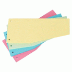 INTERCALAIRES TRAPÈZE ASSORTIS PERFORÉS BRUNEAU CARTE RECYCLÉE - 105 X 240 MM - PAQUET DE 100