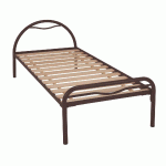 LIT TÊTE ARCEAU MÉTAL ALBA SOMMIER À LATTES 90X200CM COLORIS BRUN GIVRÉ - MANUTAN COLLECTIVITÉS