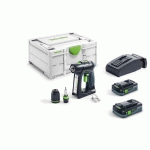 PERCEUSE-VISSEUSE 18V C 18 HPC 4,0 I-PLUS + 2 BATTERIES 4AH + CHARGEUR RAPIDE + SYSTAINER SYS3 - FESTOOL - 576435