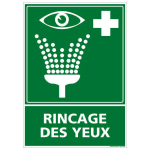 SIGNALETIQUE.BIZ FRANCE - PANNEAU RINÇAGE DES YEUX. PANNEAU ÉVACUATION ET SECOURS. SIGNALISATION SÉCURITÉ. AUTOCOLLANT RINÇAGE DES YEUX, PVC, ALU