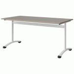 TABLE MALIBU 160X80 T6 DL STRA ABS GRIS U727/BLC 9016