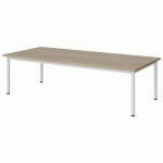 TABLE MALIBU 180X80 T1 4P STRA ABS CHÊNE 1146/BLC 9016