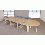 TABLE UNIVERSALIS RECTANGLE 180X80 PLATEAU CHÊNE/9016 BLANC