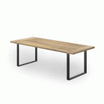 TABLE VALENCIA 240 X 100 CM PLATEAU IROKO - PIÈTEMENT MÉTAL