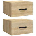 TABLES DE CHEVET MURALES 2 PCS CHÊNE SONOMA 35X35X20 CM