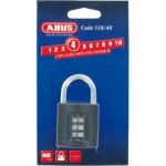 ABUS CADENAS ALU À COMBINAISON EN ZAMAK 40 MM AVEC 3 CHIFFRES EN FAÇADE - NOIR