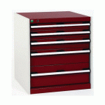 ARMOIRE D\'AT. À TIROIRS CUBIO SL-677-5.1 GRIS CLAIR/ROUGE - MANUTAN COLLECTIVITÉS